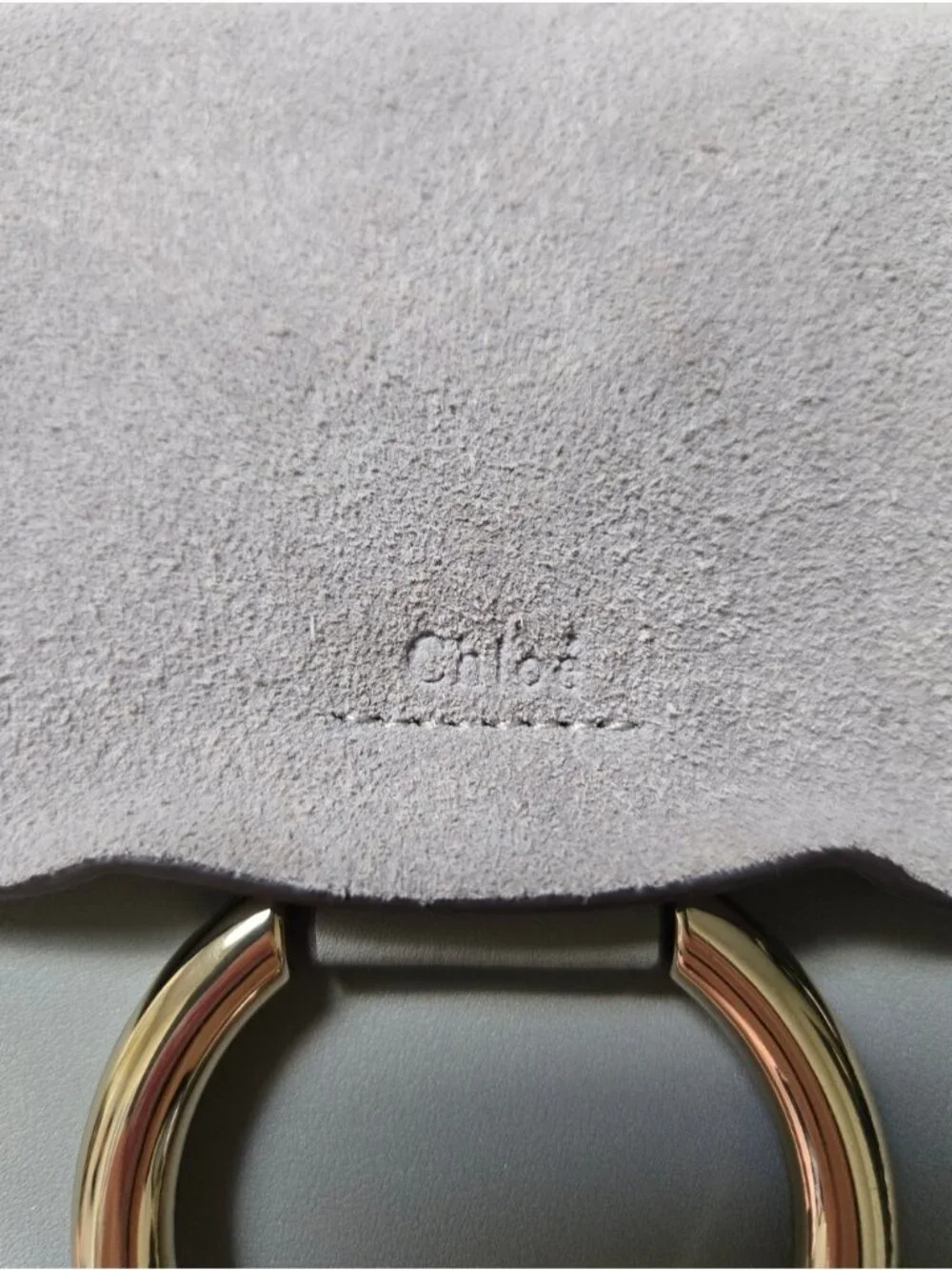 Chloé Chloe Small Faye Leather & Suede Shoulder Crossbody Bag Gray 02-15-99-65 - Picture 3 of 12